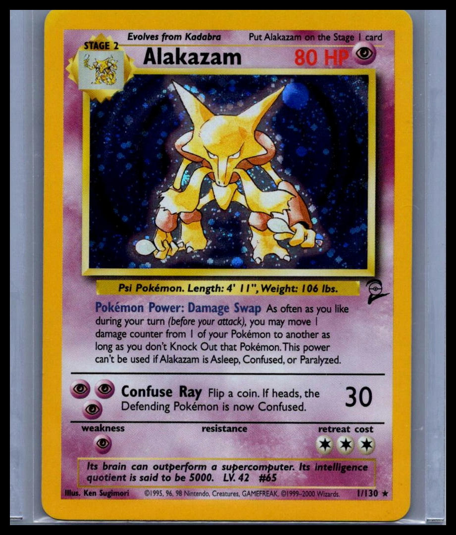 Alakazam Base Set 2 #001/130 NM CLEAN