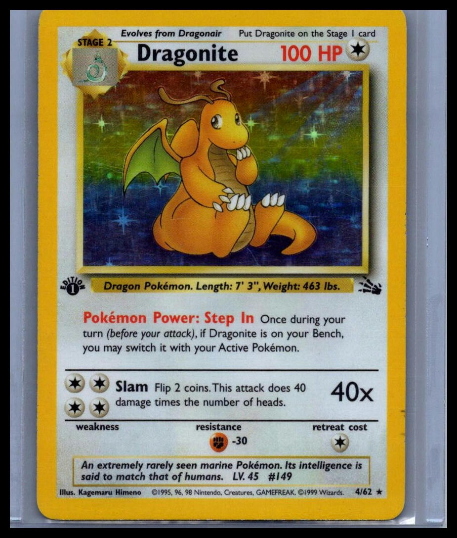 Dragonite (4) Fossil #04/62 1ST EDITION