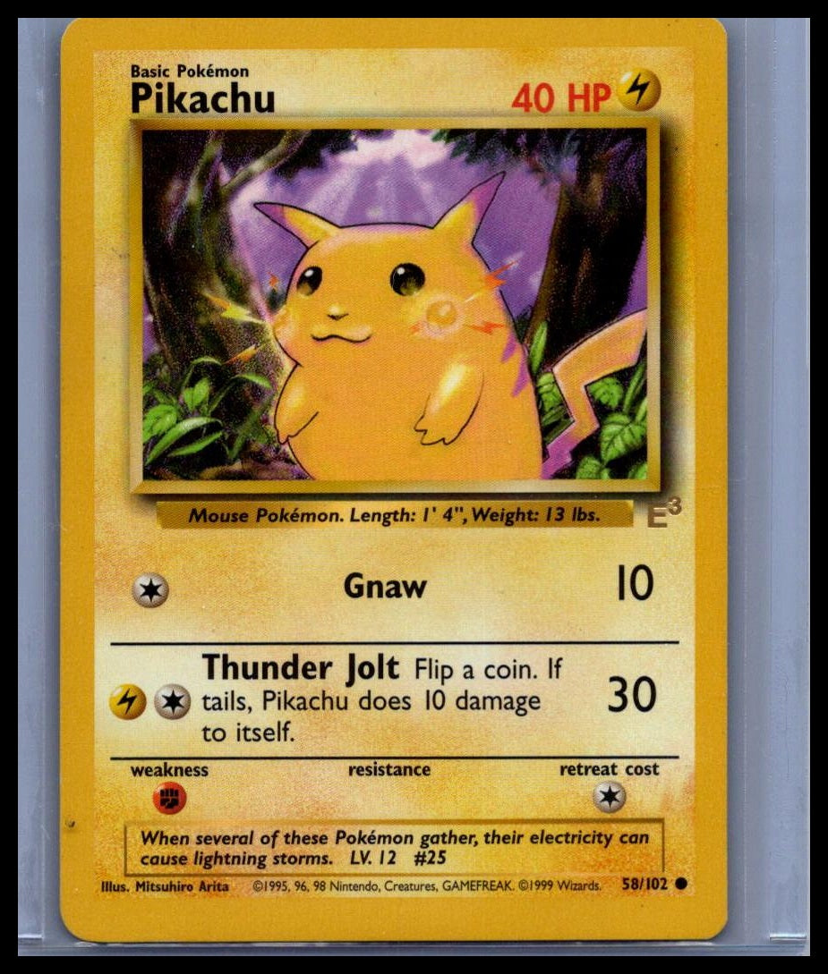 Pikachu #058/102 E3 STAMPED Miscellaneous Cards & Products