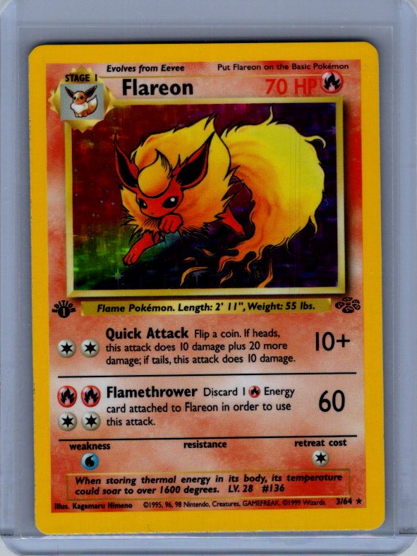 Flareon (3) Jungle #03/64 1ST EDITION HOLO NM - CLEAN