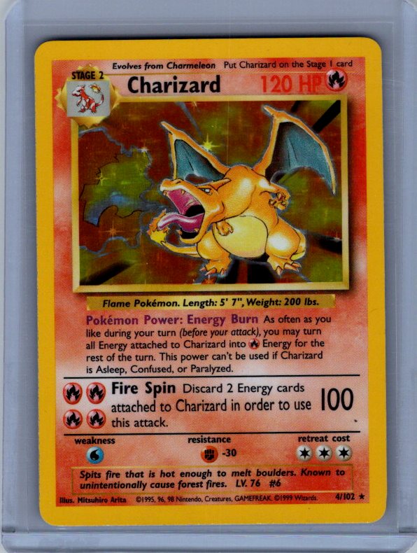 Charizard Base Set #004/102 NM - CLEAN