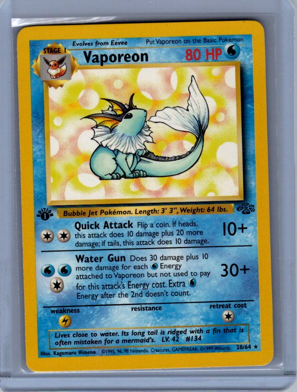 Vaporeon (28) Jungle #28/64 1ST EDITION