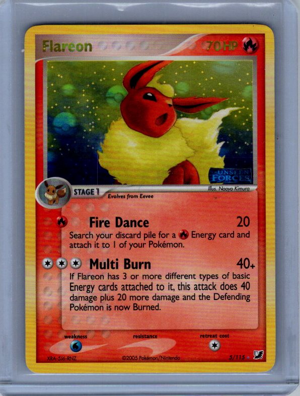 Flareon Unseen Forces #5/115 REVERSE HOLOFOIL - STAMPED